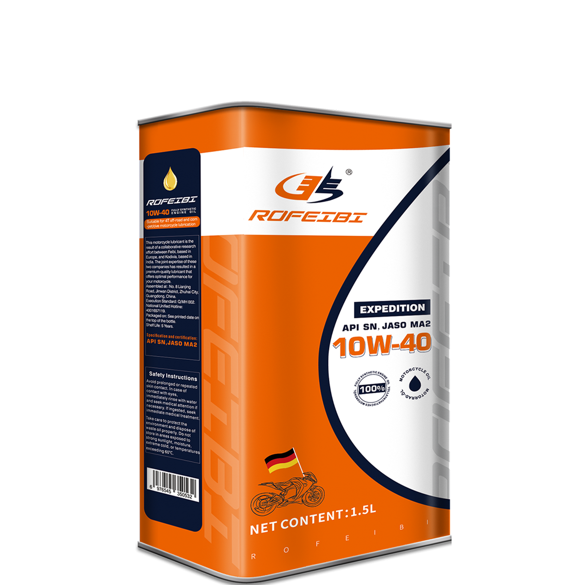 FEIBI EXPEDITION Fully Synthetic Motorcycle Oil SN MA2 10W-40 1.5L