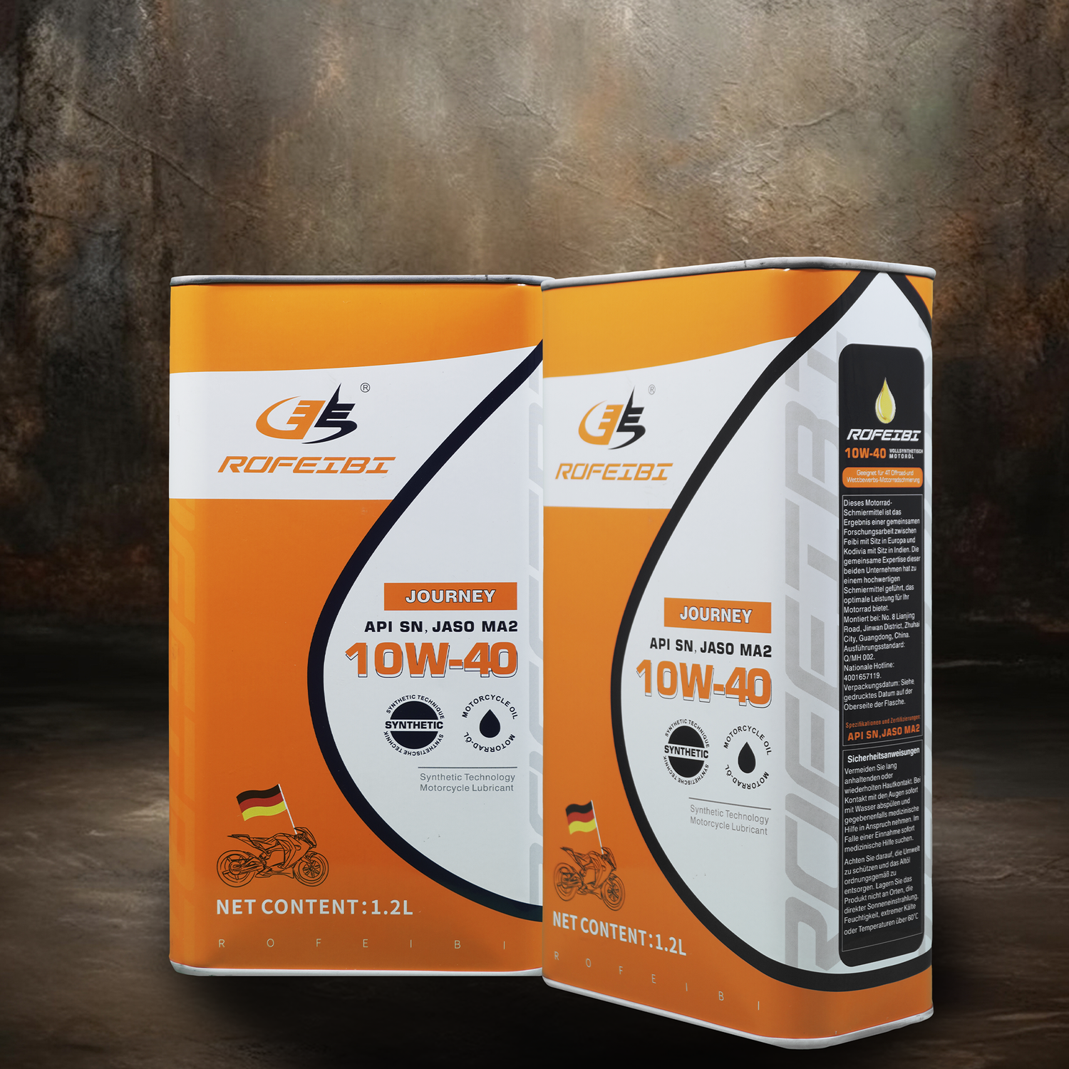 FEIBI JOURNEY Synthetic Motorcycle Oil SN MA2 10W-40 1.2L