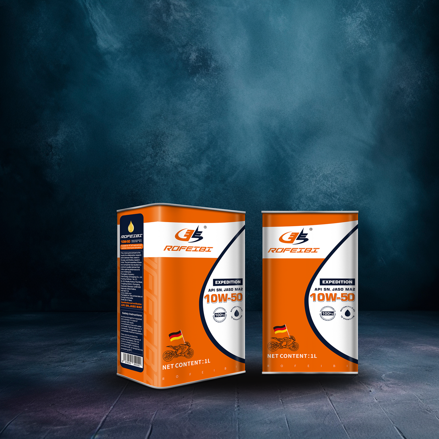 FEIBI EXPEDITION Fully Synthetic Motorcycle Oil SN MA2 10W-50-1L