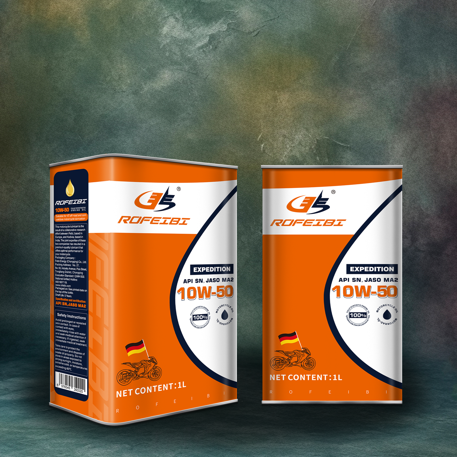 FEIBI EXPEDITION Fully Synthetic Motorcycle Oil SN MA2 10W-50-1L