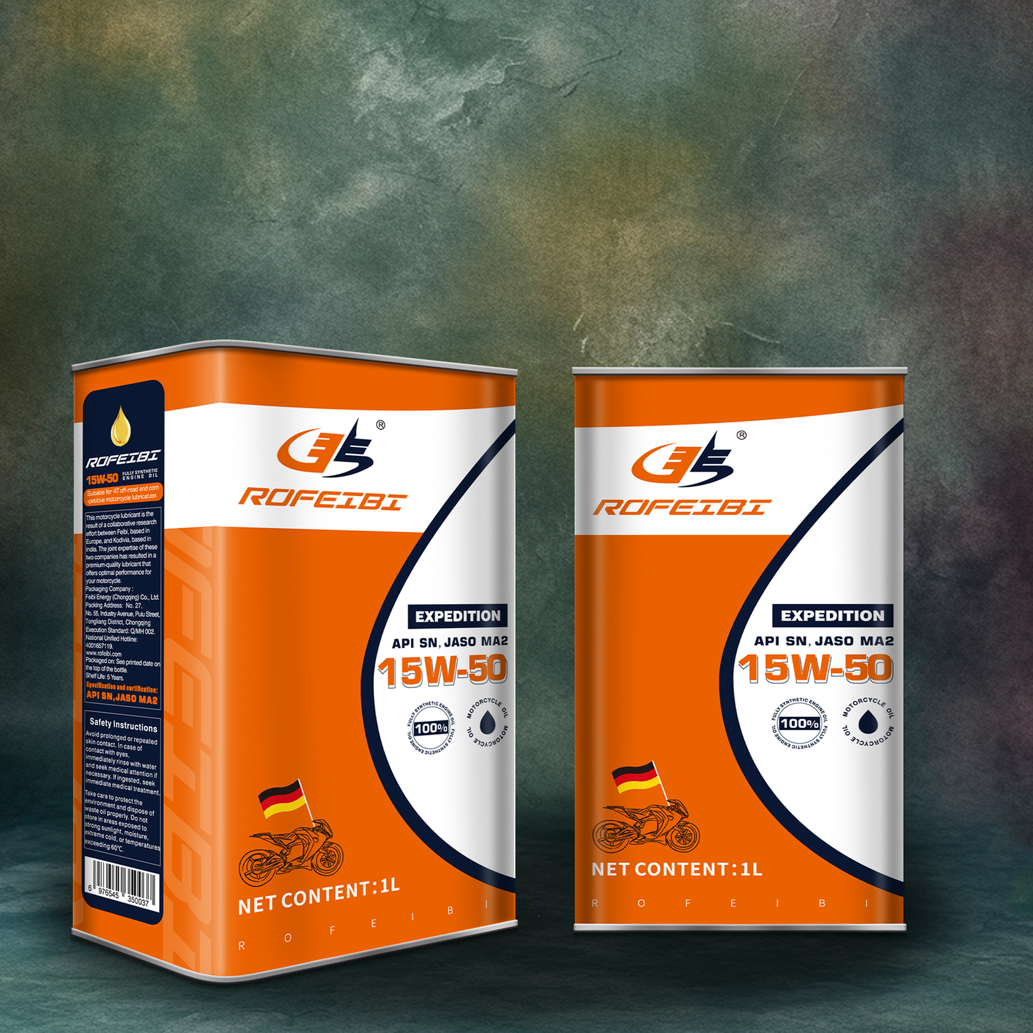 FEIBI EXPEDITION Fully Synthetic Motorcycle Oil SN MA2 15W-50