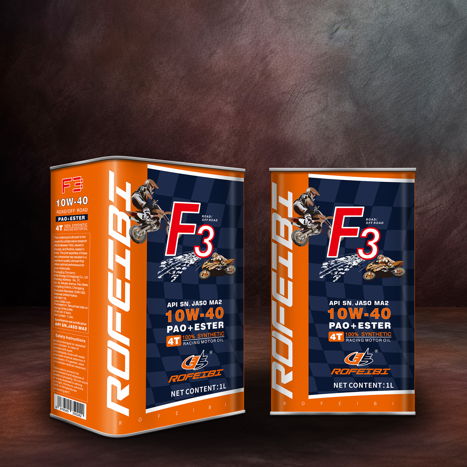 FEIBI F3 PAO+ESTER Fully Synthetic Motorcycle Engine Oil SN MA2 10W-40