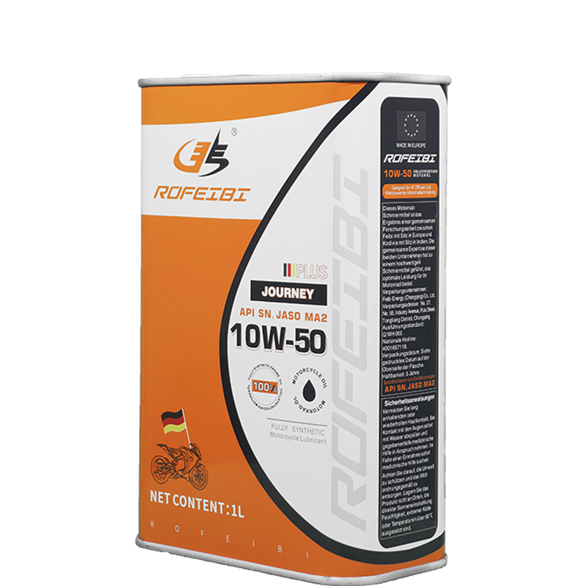 Feibi Journey PLUS Full Synthetic Motorcycle Engine Lubricant SN MA2 10W-50