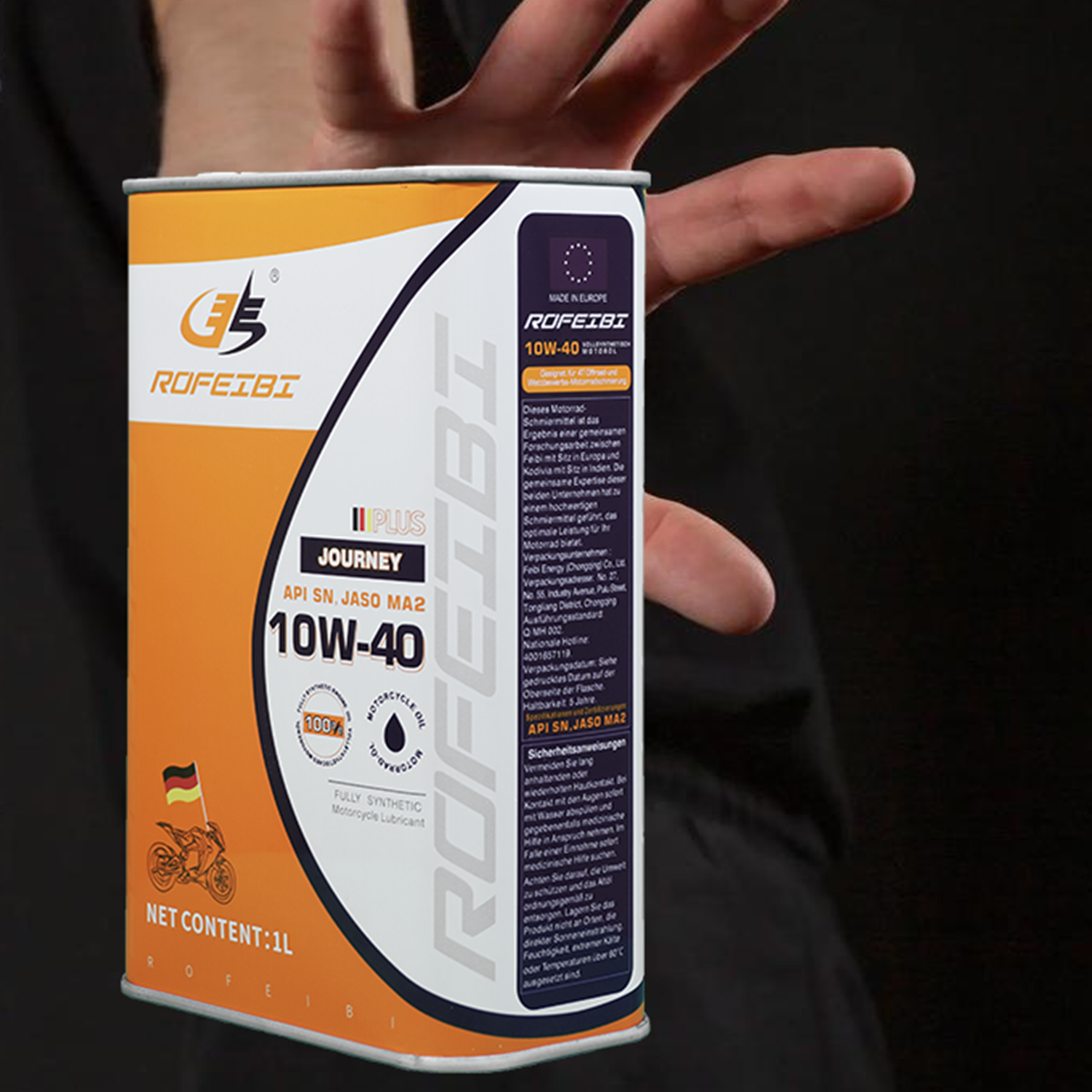 Feibi Journey PLUS Full Synthetic Motorcycle Engine Lubricant SN MA2 10W-40