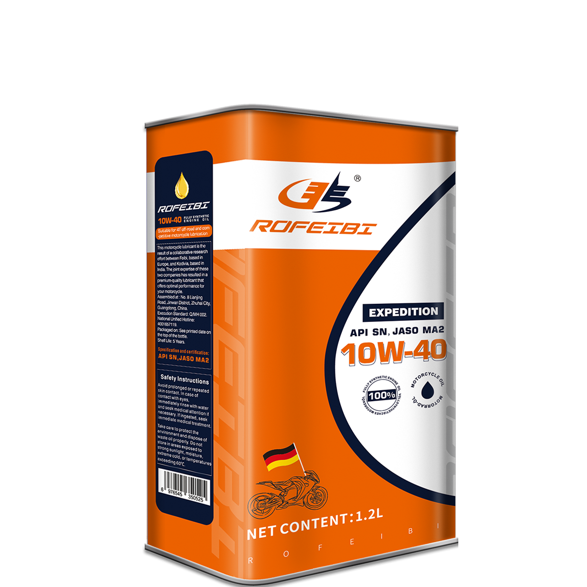 FEIBI EXPEDITION  Fully Synthetic Motorcycle Oil SN MA2 10W-40 1.2L