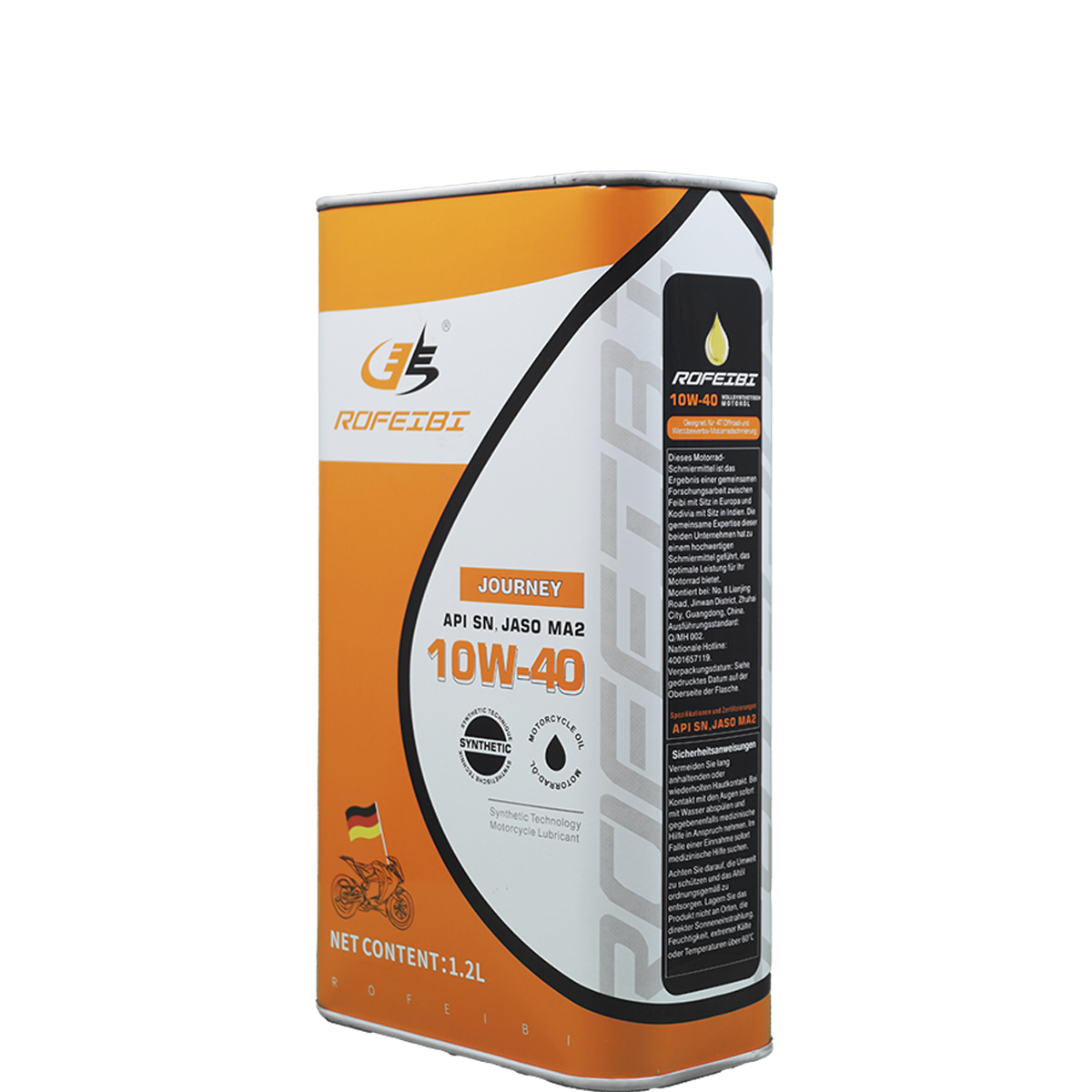 FEIBI JOURNEY   Synthetic Motorcycle Oil SN MA2 10W-40 1.2L