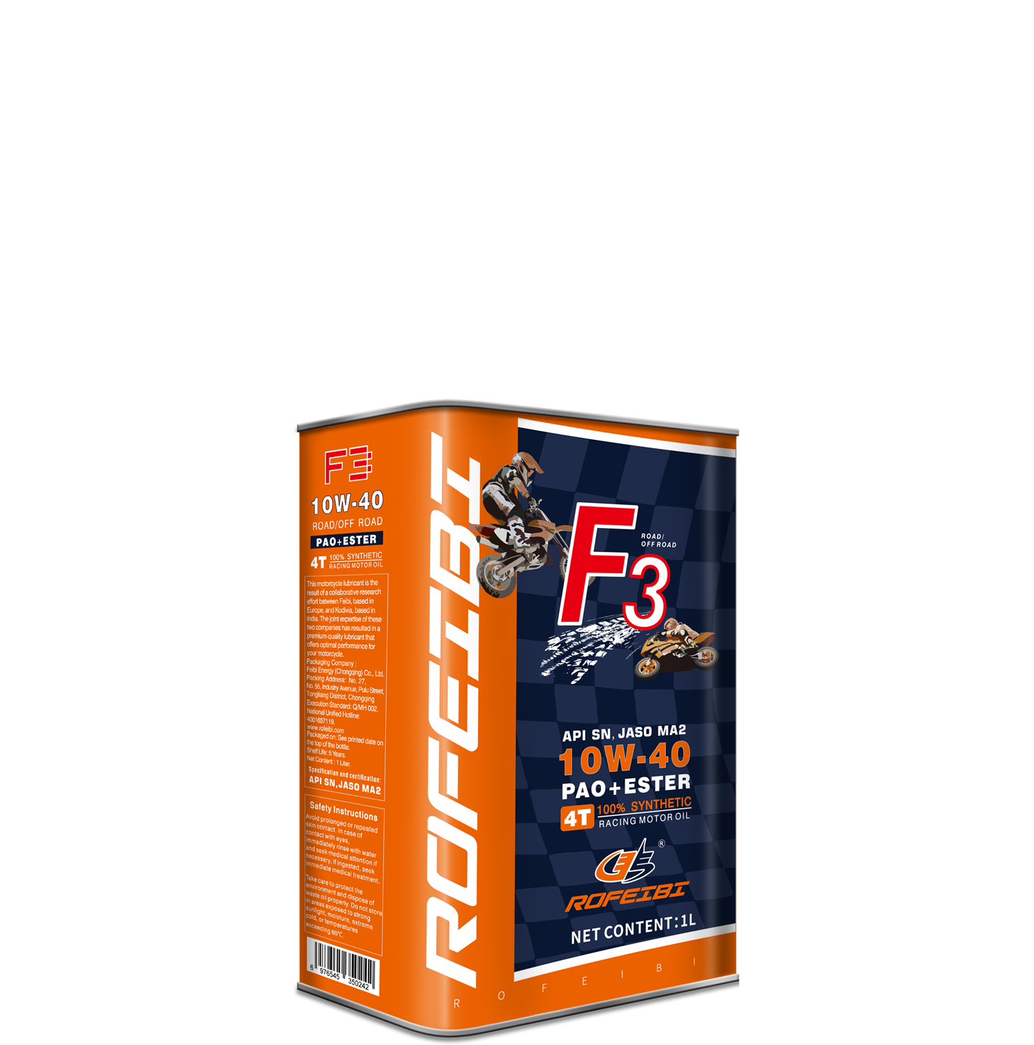 FEIBI F3 PAO+ESTER Fully Synthetic Motorcycle Engine Oil SN MA2 10W-40